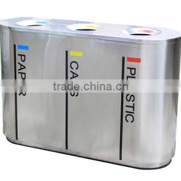 Arlau Outdoor Steel Metal 4 Compartment Recycle Bin photo-3