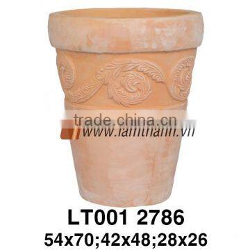 Vietnam Round Classic White Wash Terracotta Planter