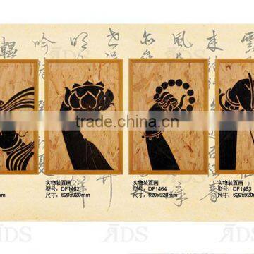 Framed Handmade Veneer Buddha Decorative Wall Art photo-5