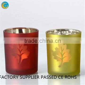 color laser leaf glass seven candle glass candle holder wall