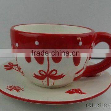 ceramic mug with saucer