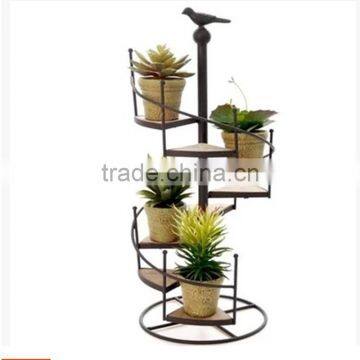 High quality spiral staircase design wrought iron flower pot stand