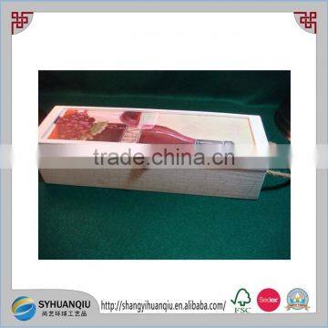 New Design Handmade Crack Lacquer and UV Printing Wooden Wine Box With Transparent Lid photo-3