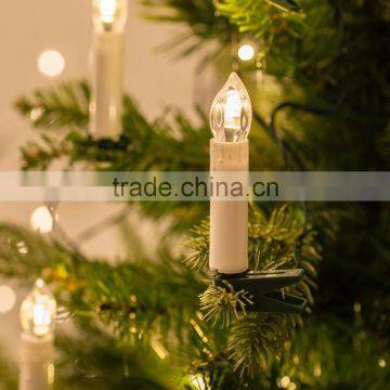 20 Warm White Indoor Fairy Lights LED Christmas Candle with Tree Clips