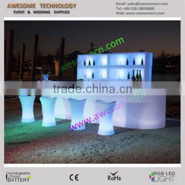 Warm White Led Lighting Hotel Mobile Bar With Bar Shelf Inside for Event photo-3