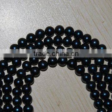 7-8mm black freshwater loose pearl 16 inches round pearl strand