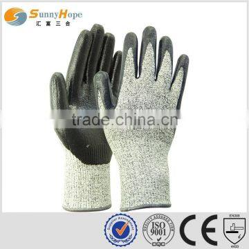 PU coated level 5 anti-cut work gloves