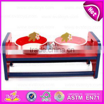 High Quality Safety Double Pet Feeder Wooden Dog Water Bowl and Food Bowl W06F047 photo-5