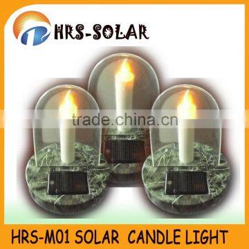 Outdoor Warm LED Candle Shape Solar Cemetery Lamp