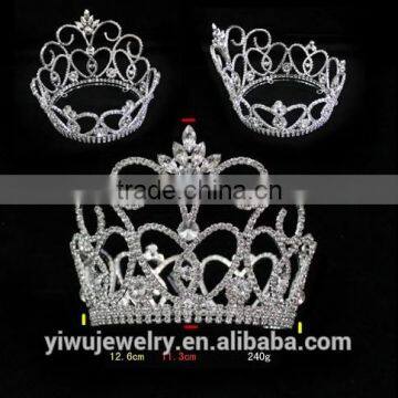 2015 New Design Round Rhinestone Cheap Full Pageant Crown H172-169 photo-2