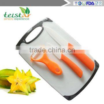 Manufacturers Selling 3 Sets Ceramic Knife With Plastic Cutting Board Combination Suit photo-2