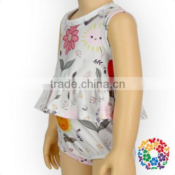 Rash Guard Swimwear Summer Bathing Suit Honey Baby Sunflower Pattern Design New Kids Girls Swimwear