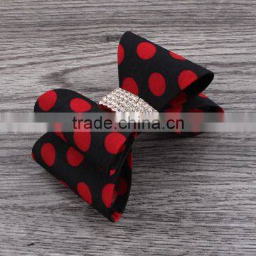 Plastic Bow Flower Clip Wtih Rhinestone Center for Kids Hair Accessories photo-4