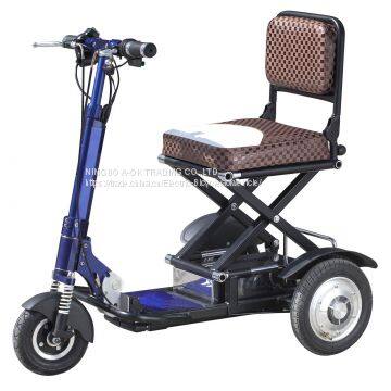 China cheap foldable electric tricycle adults, folding 3 wheel electric tricycle with lithium battery