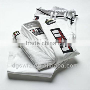Wholesale New Design Custom Made High Quality Pearl Weave Fabric Patched White Brazilian Kimono Jiu Jitsu