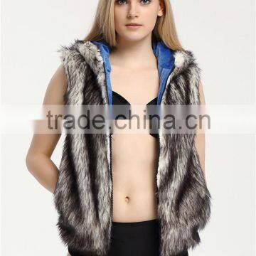 Custom Sleeveless Snow Jacket Lady Oversized Rabbit Fur Jacket for Ski photo-6
