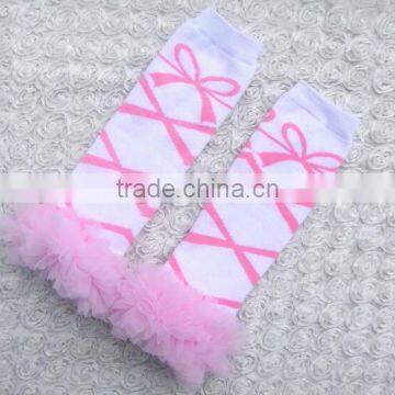 2016 Popular Chevron Cotton Leg Warmers With Ruffles Wholesale Kids Winter Leg Warmer photo-4