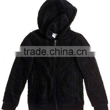 Polar Fleece Hoodies for Kid Zip Up Furry Sweatshirt Jacket Customize Logo Kid Clothing Wholesale photo-5