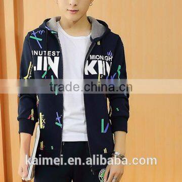 2017 Wholesale Beautiful Design Amazing Quality Eco-friendly Breathable Anti-wrinkle Cute Printed Zipper Hoodie photo-2