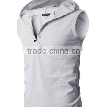 OEM New Design Cotton Plain Wholesale Sleeveless Hoodie Man Vest photo-2