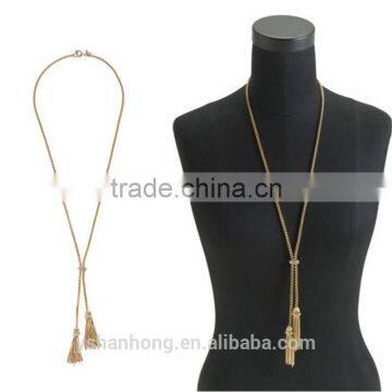 2015 Latest Design Russian Multilayer Sweater Necklace ,fancy Chain Rhinestone Long Necklace photo-3