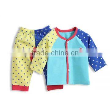 Spring Autumn Polka Dots Red Sky Blue Kids Pajamas Girl Nightwear