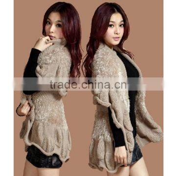 2016 Latest Design Spring Smiles Batwing Sleeve Free Size Korean Style Half Sleeve Loose Knit Cardigan Latest photo-3