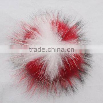 Myfur Fur Ball Raccoon Fur Pom Poms For Hat With Snap