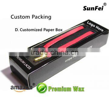 High Top Premium Custom Waxed Flat Sneakers Laces for Ankle Boots - Best Wax Shoes Laces for Cemented Sport Shoes - Red photo-5