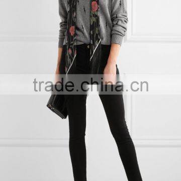 2017 Fashion Ladies Wholesale Custom Knit Shrug Cashmere Cardigan Sweater Woman Crew Neck photo-4