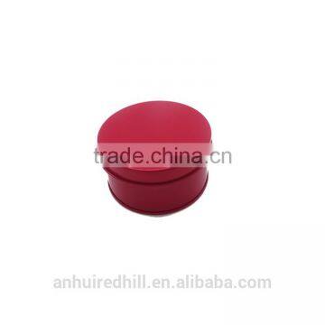 Red colored high quality round metal tin candy container wholesale