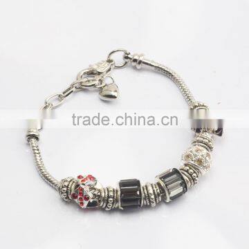 Unisex Vogue Oval Link Diamond Silver Palm Chain Bracelets Wholesales photo-2