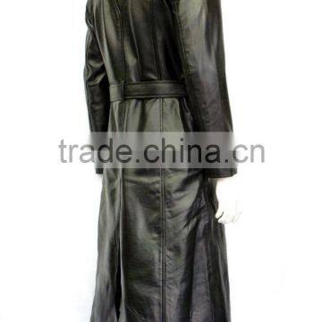 Men Leather Long Coat photo-5