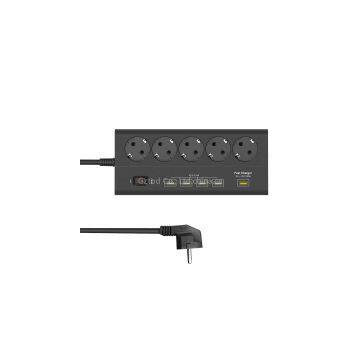 new 6 gang extension cable with QC3.0 usb port multi socket 16a 4000w