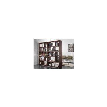 Living Room Tall Solid Wood Bookcases Black Walnut  5 Shelf Bookshelf