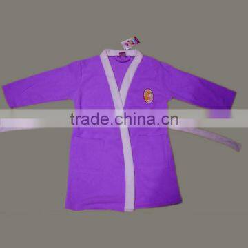 Custom Purple brushed fleece bathrobe with pocket