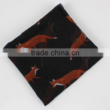 Wholesale scarves factory infinity fox print scarf