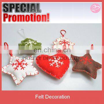 3D star stitched stuffing felt christmas figure hanging decoration