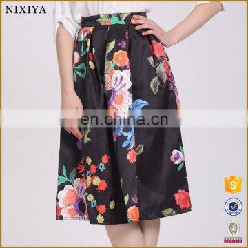 stain knee women teeed skrt ladies floral skirt latex ladies skirt