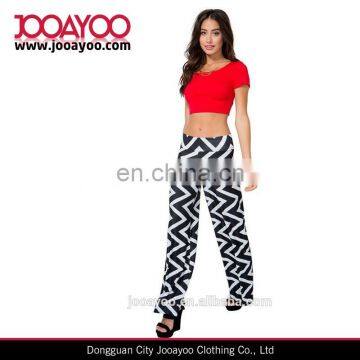 ZIGZAG black and white chiffon woman pants