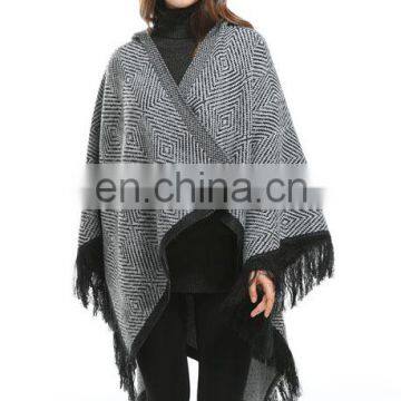 Wholesale Winter Crochet Hooded Adult Towelling Poncho