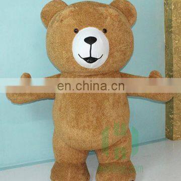 New arrival!!!HI CE inflatable brown bear mascot costume for adult size,bear with long hair