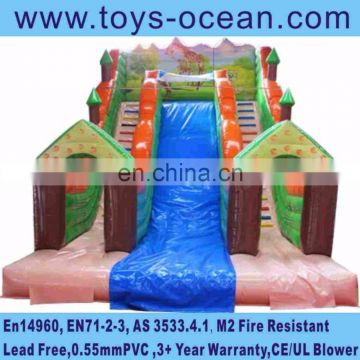 inflatable large animal jungle slide for outdoor amusement