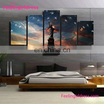 3D Statue Liberty Custom Canvas Paintings Oil Living Room Modern