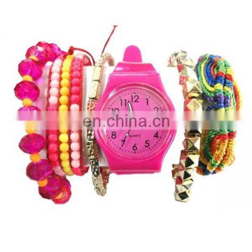 2014 Promotional Cheap Stock 1.5usd Handmade Watch Set Vogue Geneva Watch Women