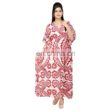 100%Cotton Summer Women's Casual Wear Plus Size Shirt Long Stylish Sleepwear Maxi Dress kaftan Tunic Long Kaftan