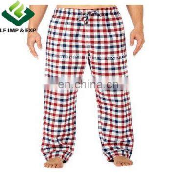 Cotton Flannel Pajama Lounge Pants- Red/White/Blue Big Checks