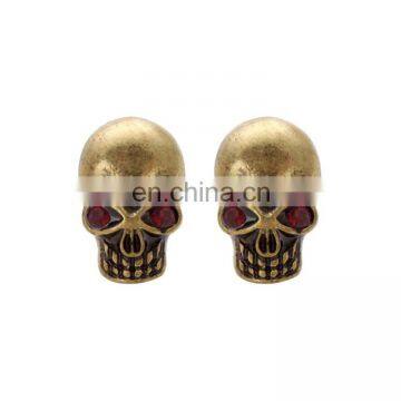 Jewelry Wholesale Steampunk Bronze Skull Stud Earrings for Men photo-2