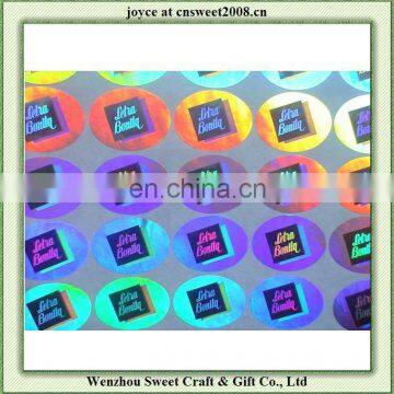 cheap PET hologram sticker with customized logo