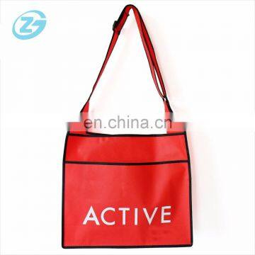 Wholesale Custom Printing Wide Straps Non-woven Shoulder Bag Messenger Bag With Front Pocket